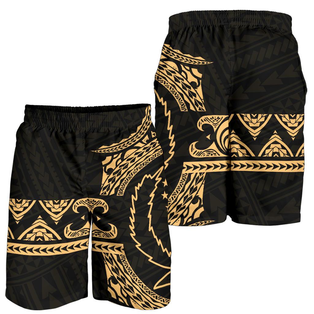 Pohnpei Polynesian All Over Print Men's Short - Gold Version - Polynesian Pride