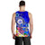 Hawaii Polynesian Men's Tank Top - Hawaii Seal With Turtle Plumeria (Blue) - Polynesian Pride