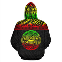 American Samoa All Over Custom Hoodie Polynesian Reggae - Polynesian Pride