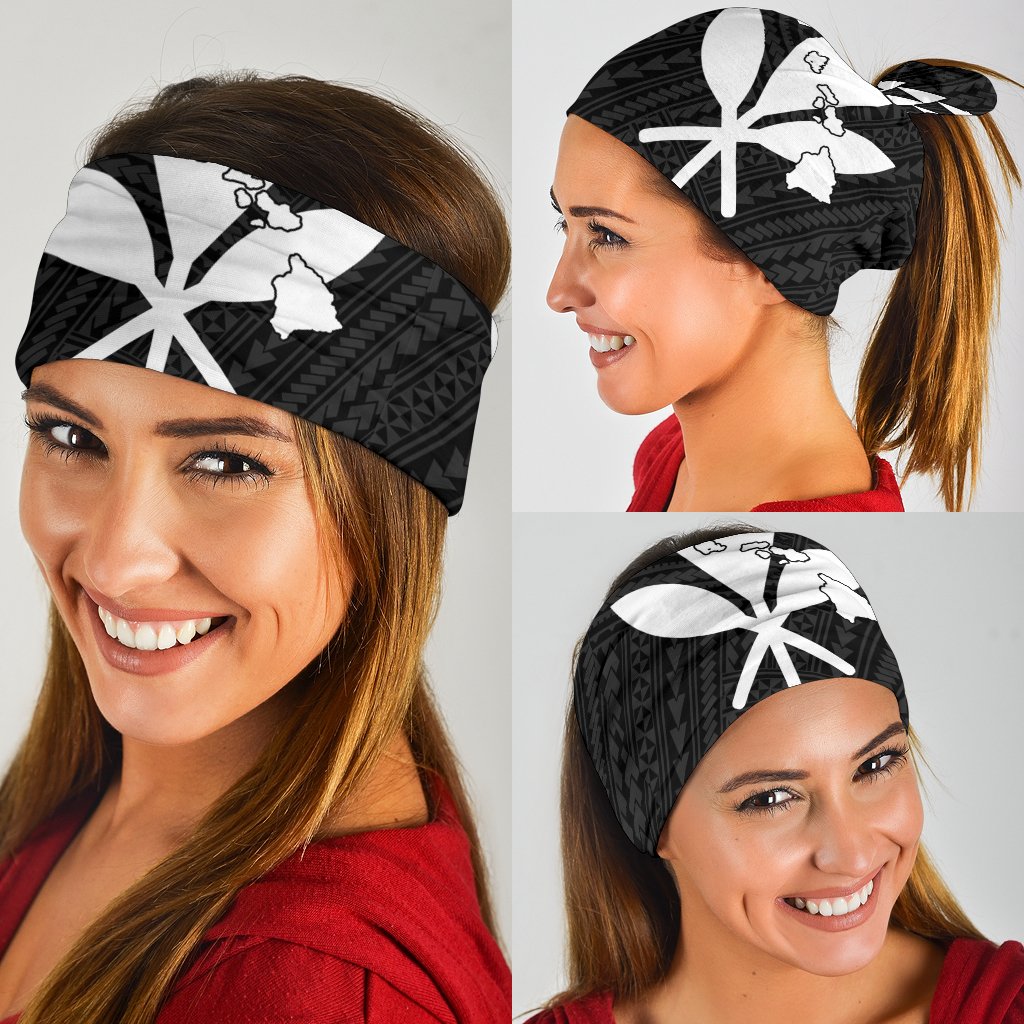 Hawaii Kakau Polynesian Kanaka Map Bandana 3 - Pack - White - Polynesian Pride