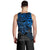 Guam Polynesian Tank Top (Men) - Blue Turtle Flowing - Polynesian Pride