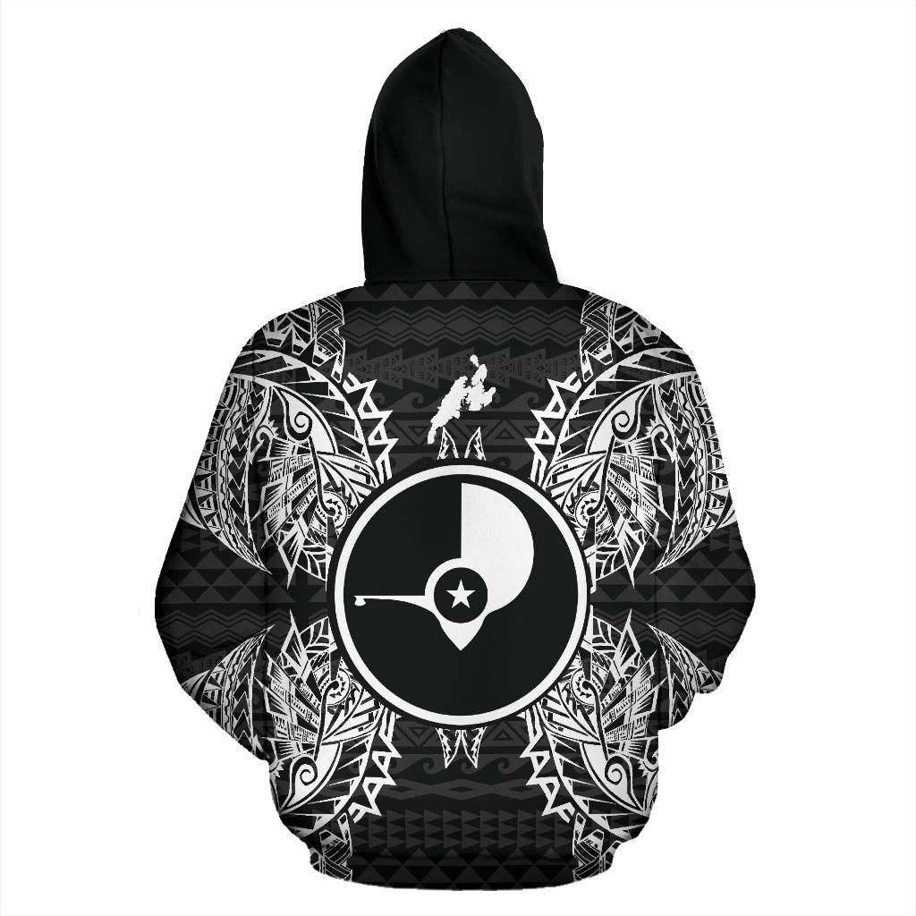 Yap Polynesian ll Over Hoodie Map Black - Polynesian Pride