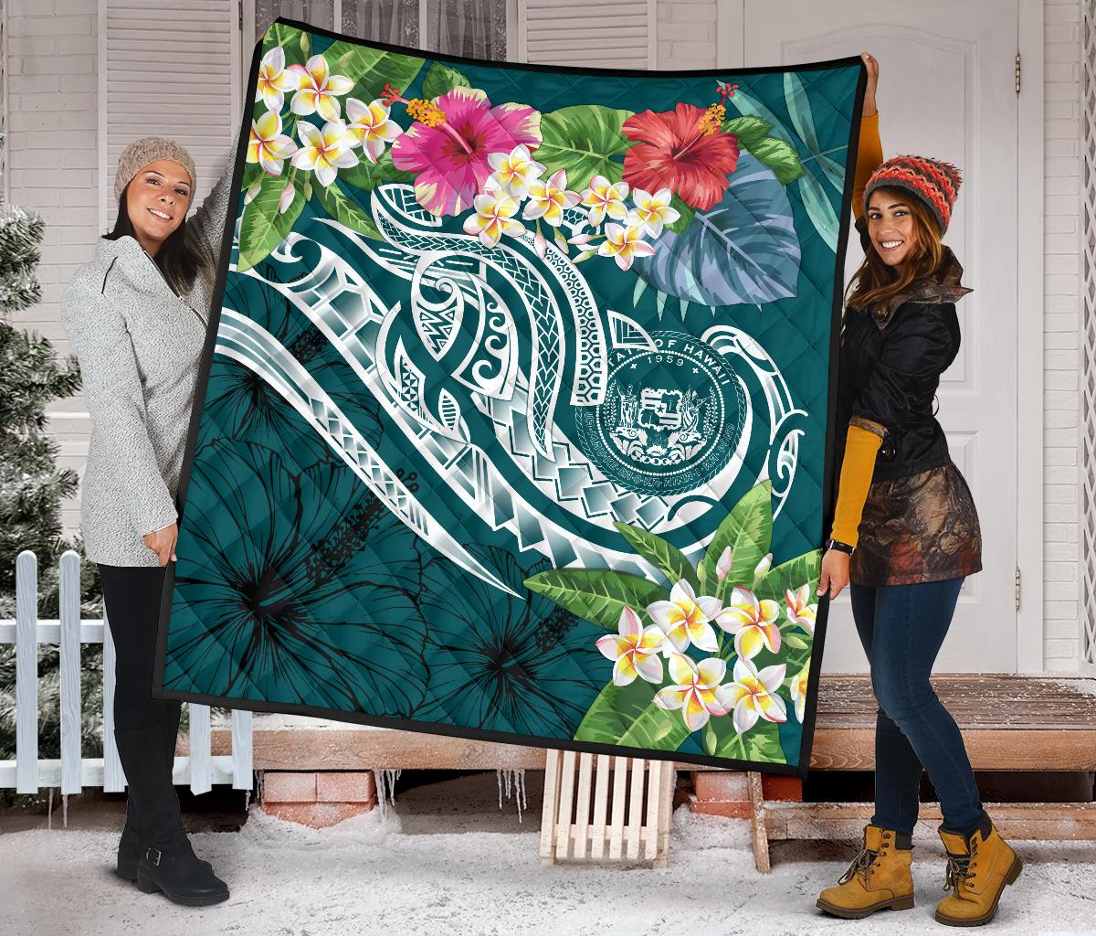 Polynesian Hawaii Premium Quilt - Summer Plumeria - Polynesian Pride