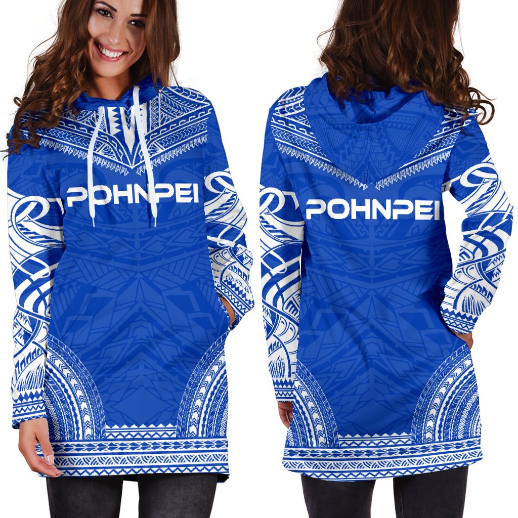 Pohnpei Women's Hoodie Dress - Polynesian Flag Chief - Polynesian Pride