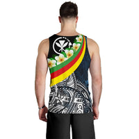 Polynesian Hawaii Men's Tank Top - Kanaka Maoli With Plumeria Style - Polynesian Pride