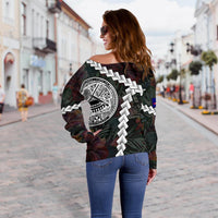 American Samoa Off Shoulder Sweater - Chain Polynesian - Polynesian Pride