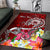 Samoa Custom Personalised Area Rug - Turtle Plumeria (Red) - Polynesian Pride