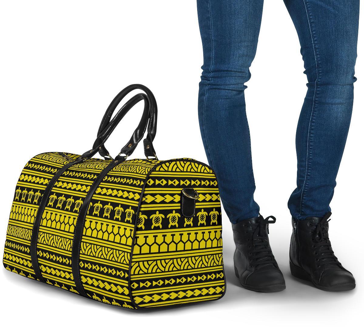 Polynesian Tattoo Tribal Yellow Hawaii Travel Bag - Polynesian Pride