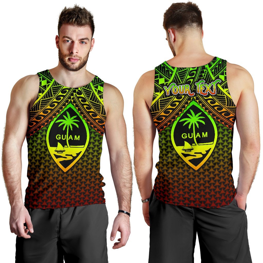 Polynesian Guam Personalised Men's Tank Top - Reggae Vintage Polynesian Patterns - Polynesian Pride