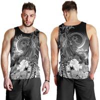 Custom Personalised Chuuk Men's Tank Top - Humpback Whale with Tropical Flowers (White) White - Polynesian Pride