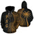 Papua New Guinea Polynesian Zip up Hoodie Coconut Tree Gold Unisex Gold - Polynesian Pride