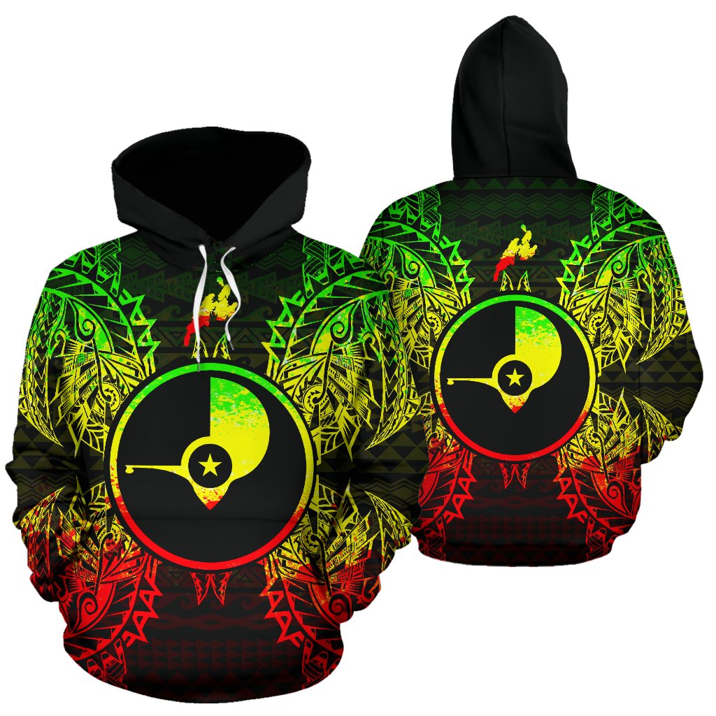 Yap Polynesian ll Over Hoodie Map Reggae Unisex Reggae - Polynesian Pride