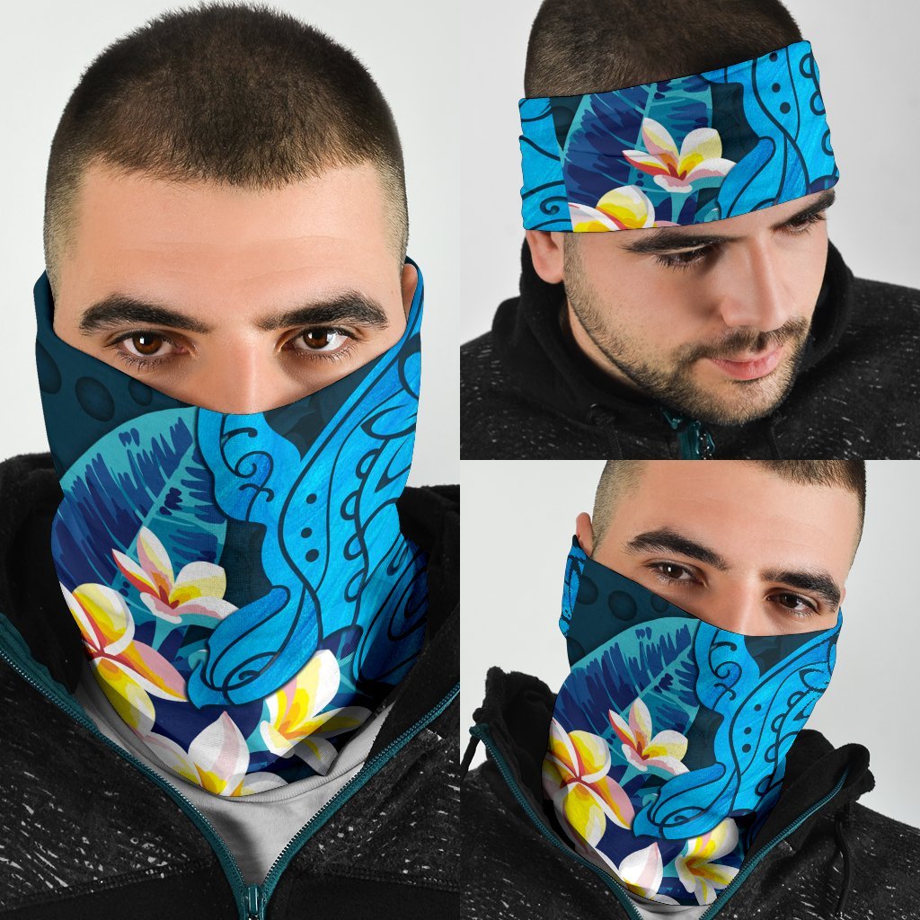 Hawaiian Shappire Turtle Plumeria Unisex Bandana 3 - Pack - Polynesian Pride