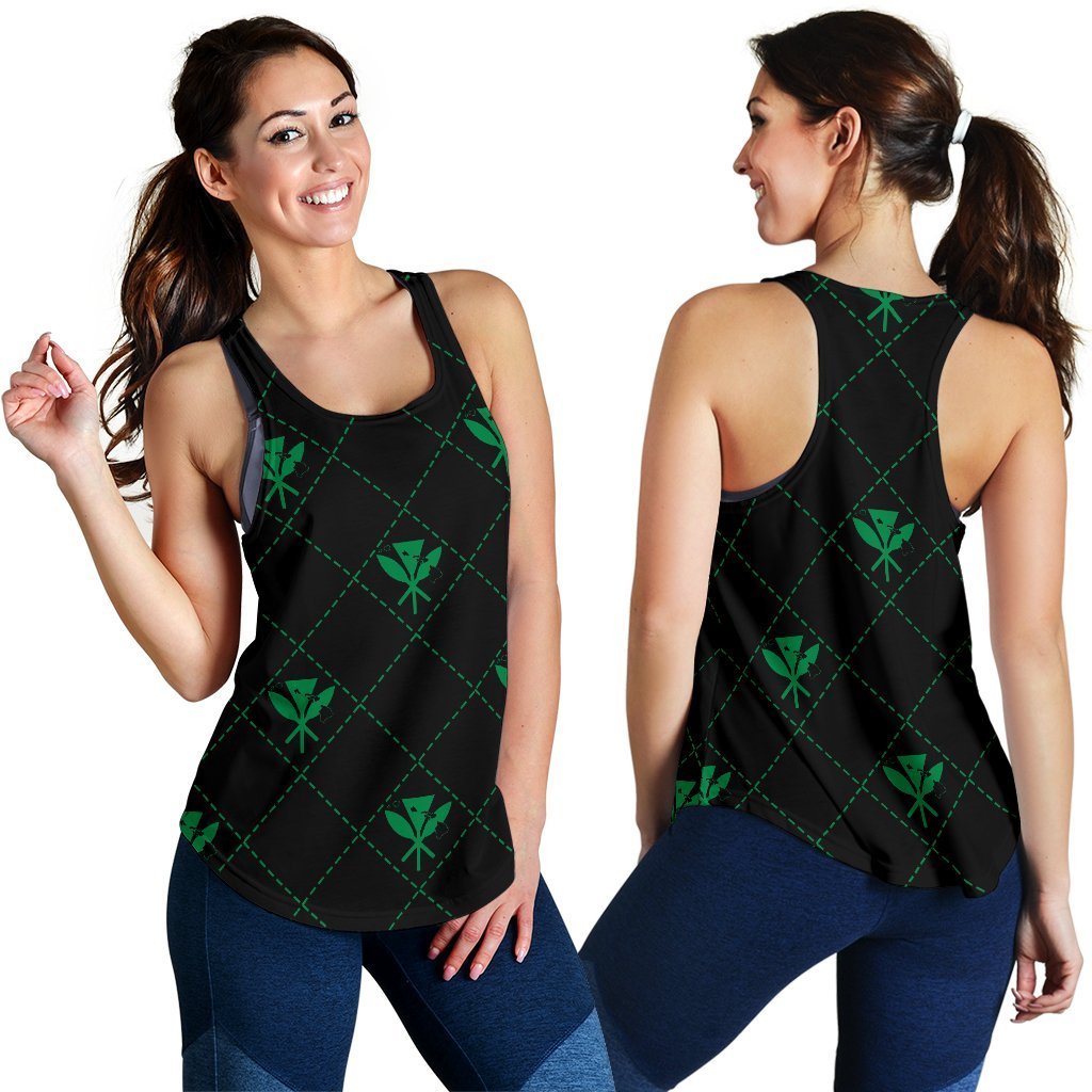 Kanaka Maoli Women's Racerback Tank Regal AH Racerback Tank Top Green - Polynesian Pride