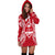Guam Polynesian Hoodie Dress Map Red White - Polynesian Pride