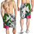 Pohnpei Men's Short White - Turtle Plumeria Banana Leaf - Polynesian Pride