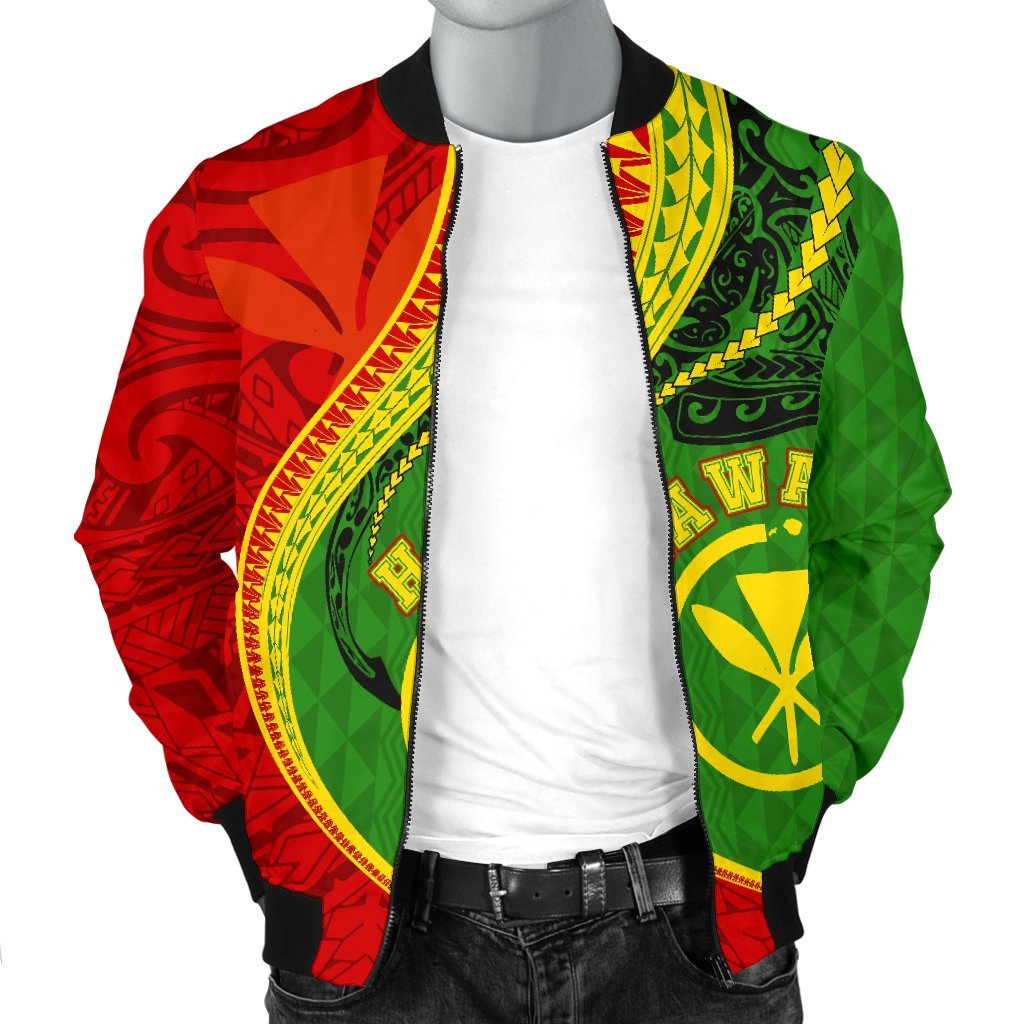 Kanaka Maoli Men's Bomber Jacket Hawaii Kanaloa Tatau - Polynesian Pride