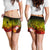 Custom Personalised Yap Women's Shorts - Humpback Whale with Tropical Flowers (Yellow) - Polynesian Pride