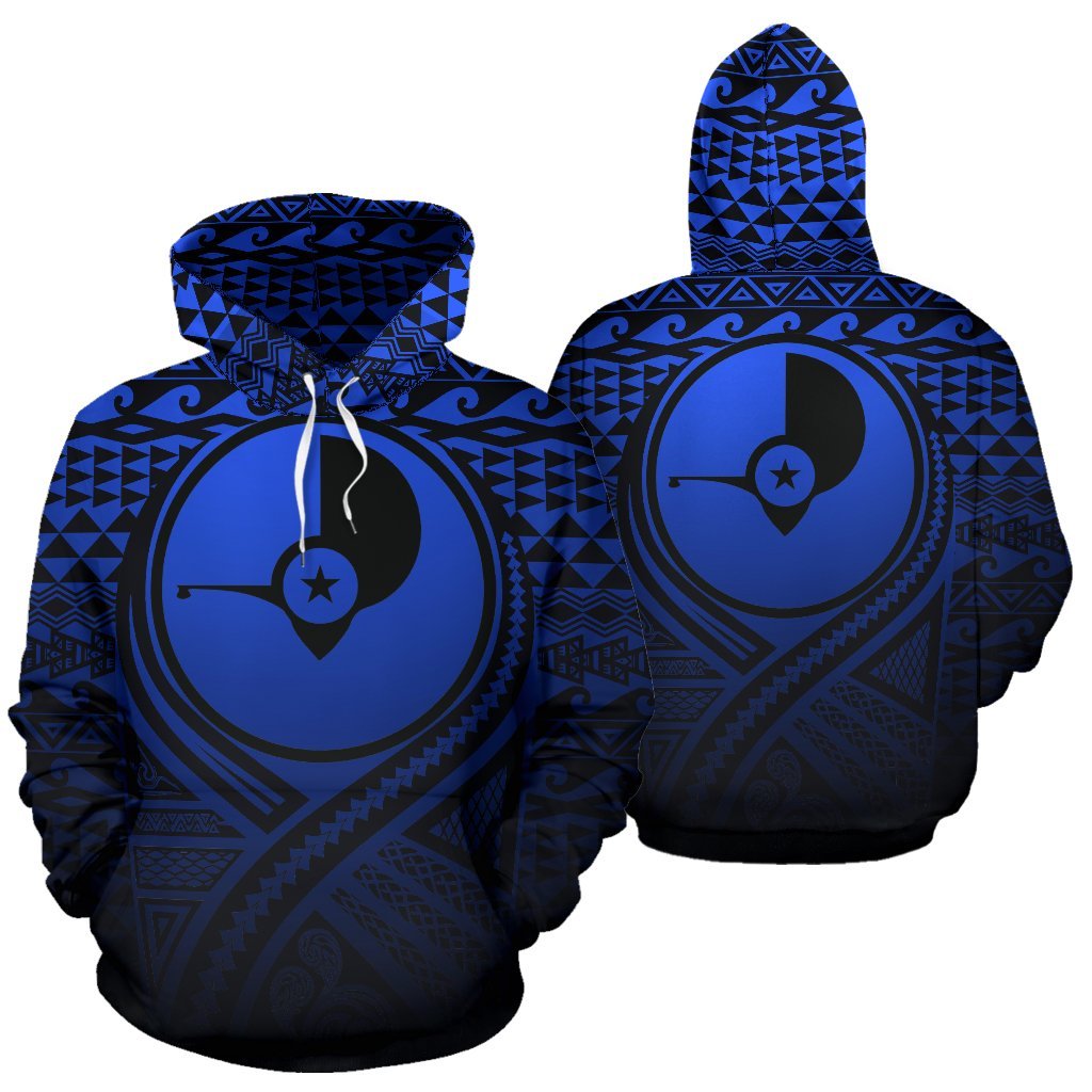 Yap All Over Hoodie Lift up Blue Unisex Blue - Polynesian Pride