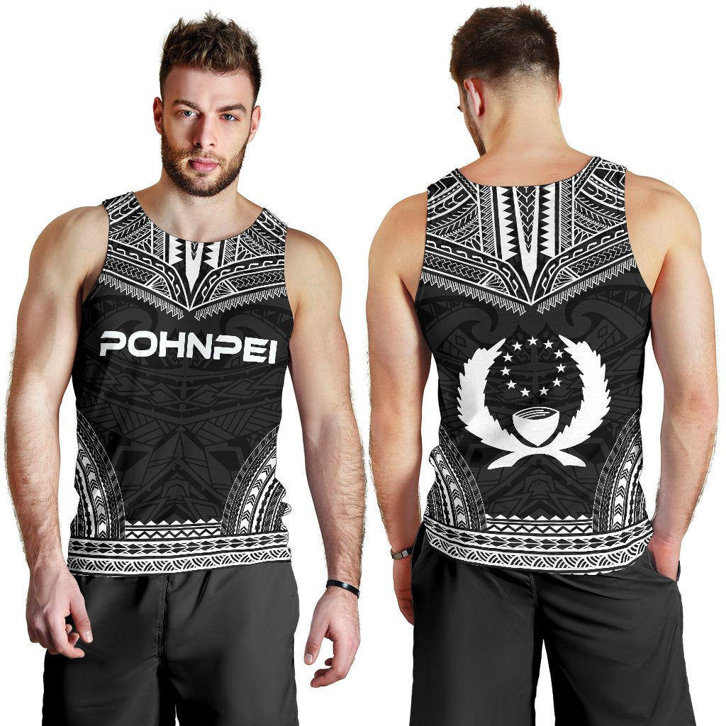 Pohnpei Men's Tank Top - Polynesian Chief Black Version - Polynesian Pride