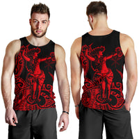 Polynesian Hawaii Men's Tank Top - Hula Girl Red Red - Polynesian Pride