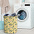 Tropical Exotic Leaves And Flowers On Geometrical Ornament. Hawaii Laundry Basket - Polynesian Pride