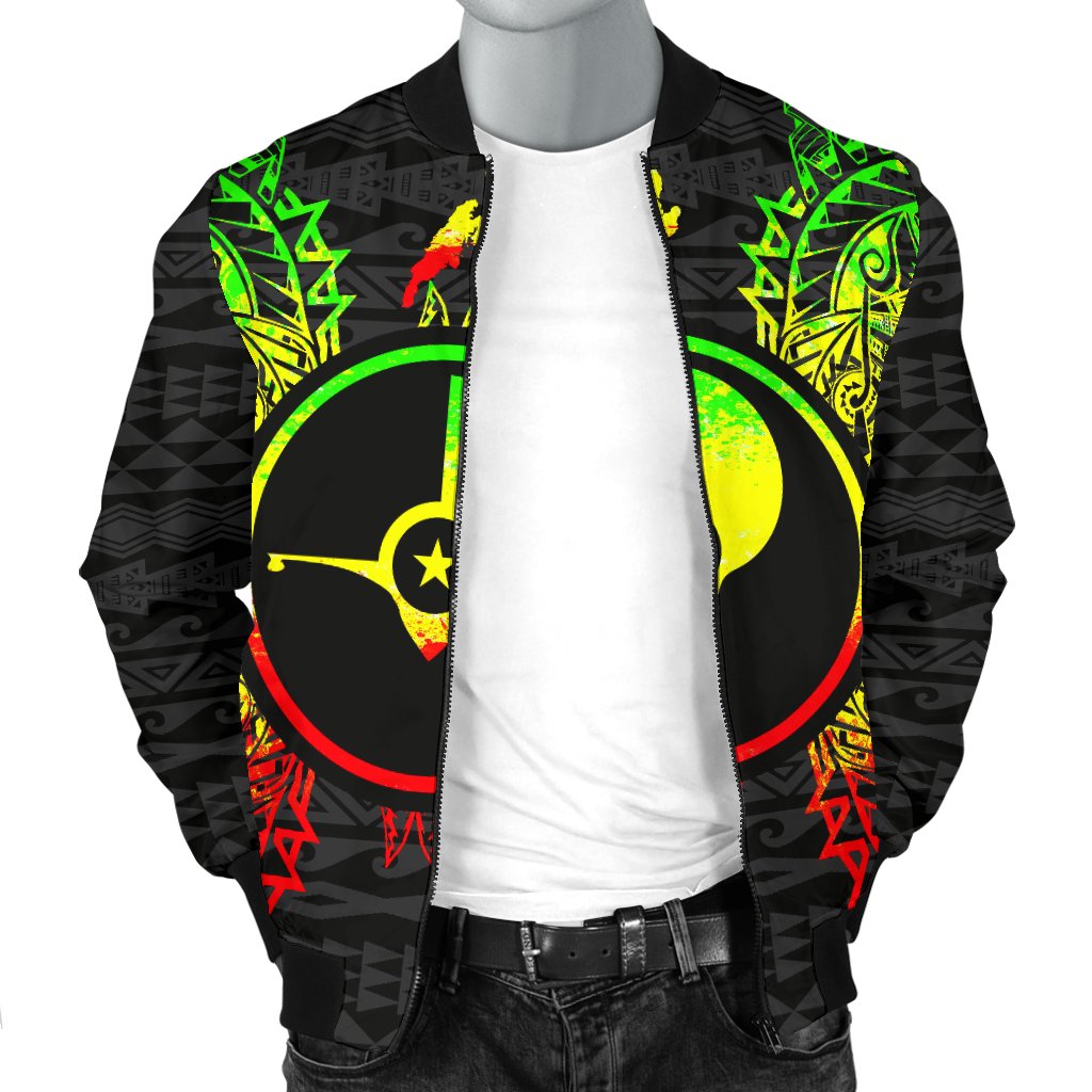Yap Polynesian Men's Bomber Jacket Map Reggae - Polynesian Pride