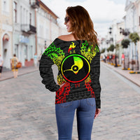 Yap Polynesian Shoulder Sweater Map Reggae - Polynesian Pride