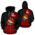 Tonga Tapa Zip up Hoodie Tonga Flag COat of Arms Painting Unisex Black - Polynesian Pride