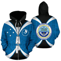 Yap All Over Zip up Hoodie Micronesia Impact Version Unisex Black - Polynesian Pride