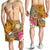 American Samoa Polynesian Men's Shorts - Turtle Plumeria (Gold) - Polynesian Pride