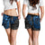 Polynesian Hawaii (Kanaka Maoli) Women's Short - Blue Turtle Hibiscus Flowing - Polynesian Pride