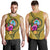 Guam Polynesian Men's Tank Top - Floral With Seal Gold - Polynesian Pride