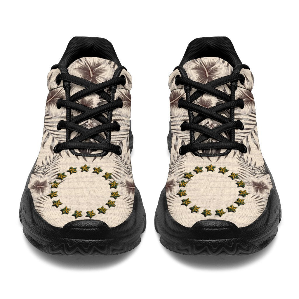 Cook Islands 2 Chunky Sneakers - The Beige Hibiscus - Polynesian Pride