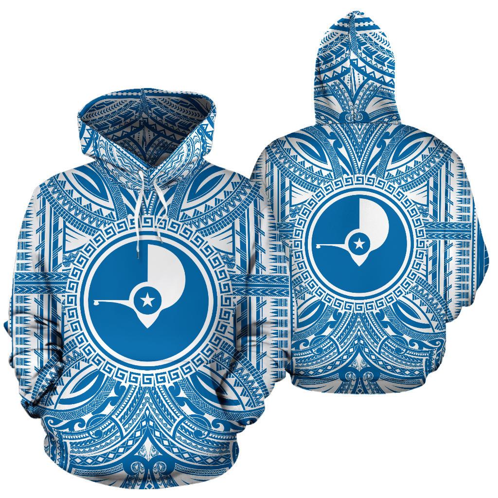 Yap ll Over Hoodie Yap Coat of rms Polynesian Flag Color - Polynesian Pride