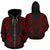Marshall Islands All Over Zip up Hoodie Red Tattoo Style Unisex Red - Polynesian Pride