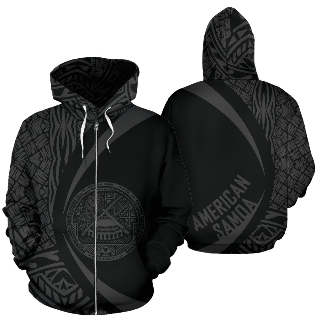American Samoa Polynesian Zip up Hoodie Circle Style 04 - Polynesian Pride