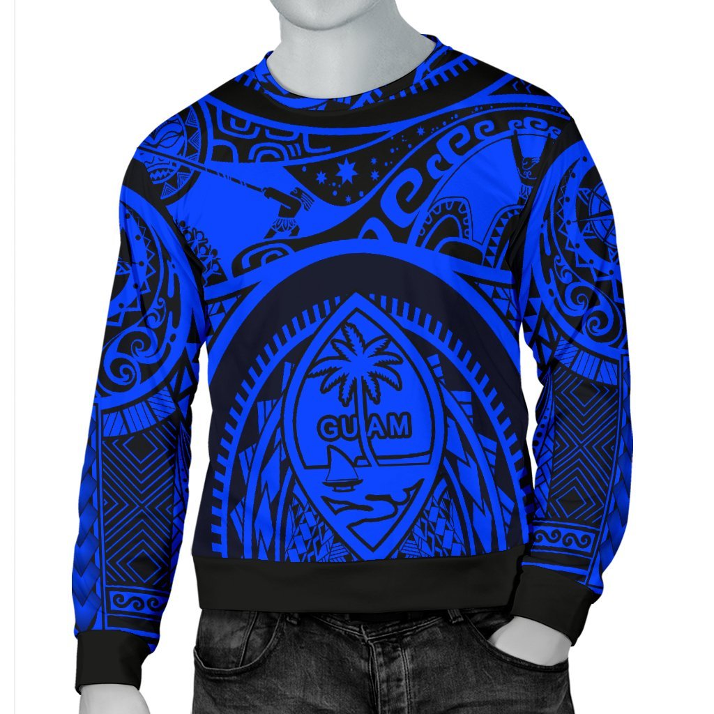 Polynesian Men's Sweaters - Guam Flag, Seal with Maui Moana Tattoo - Polynesian Pride