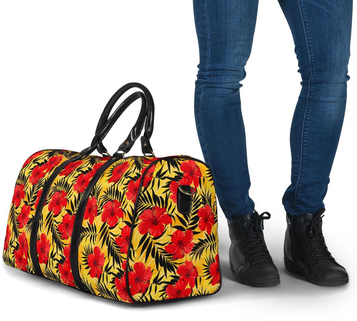 Tropical Flowers And Palm Leaves Hawaii Travel Bag - Polynesian Pride