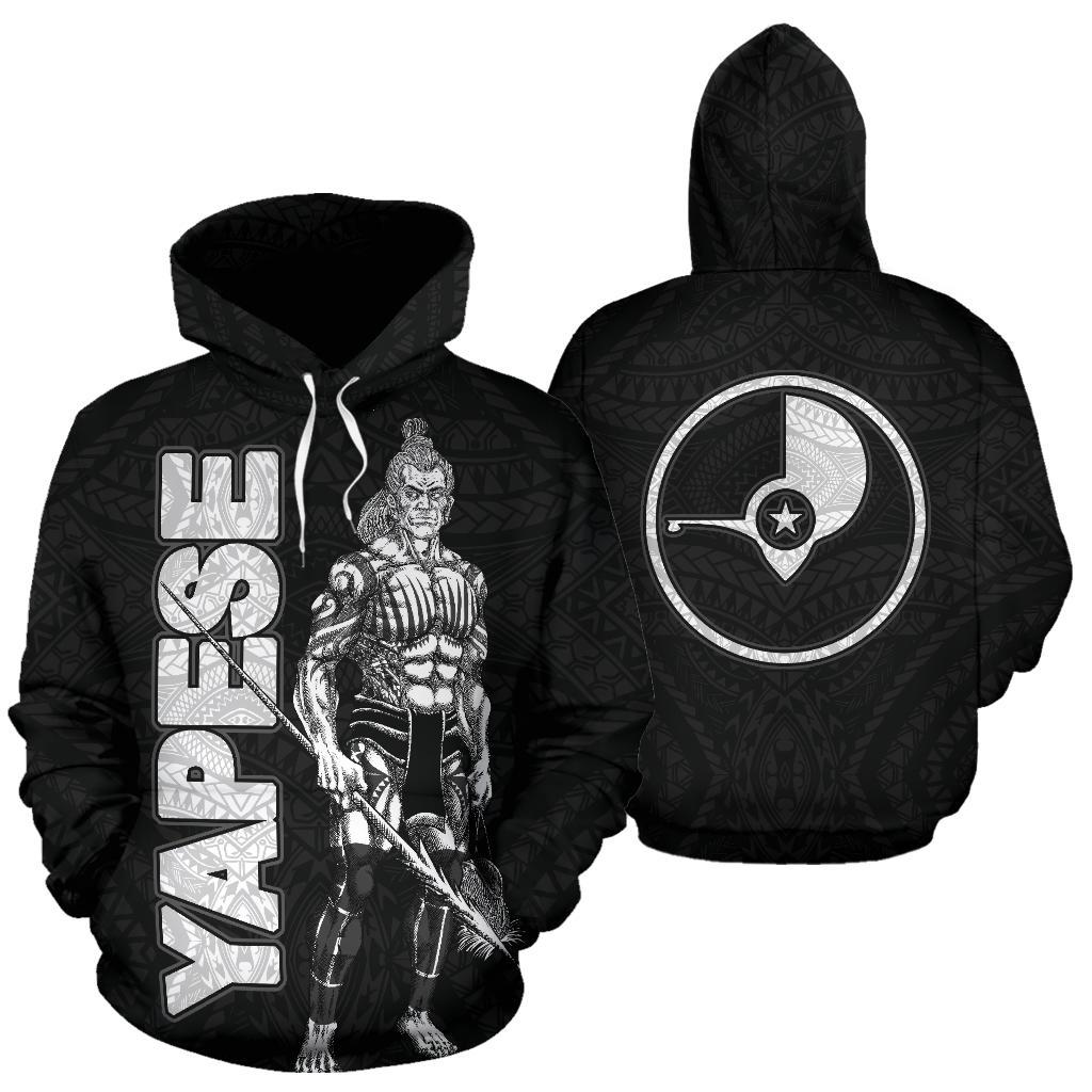 Yap Polynesian Hoodie Micronesia Yapese Warrior Unisex Black - Polynesian Pride