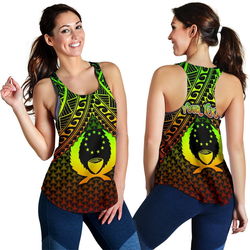 Polynesian Pohnpei Personalised Women's Racerback Tank - Reggae Vintage Polynesian Patterns - Polynesian Pride