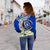 Northern Mariana Islands Women's Off Shoulder Sweater - Polynesian Plumeria Pattern - Polynesian Pride