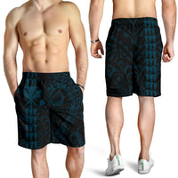 Kanaka Hawaii Map Polynesian Men's Short Blue Coral - Polynesian Pride