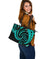 New Zealand Maori Mangopare Large Leather Tote Polynesian - Turquoise - Polynesian Pride