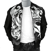 Polynesian Hawaii Men's Bomber Jacket - Kanaka Maoli White Turtle - Polynesian Pride