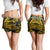 Samoa Polynesian Custom Personalised Women's Shorts - Eagle Tribal Pattern Yellow Women Yellow - Polynesian Pride