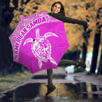 American Samoa Umbrella Turtle Mermaid Polynesian Pattern White Pink - Polynesian Pride