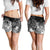 Yap Women's Shorts - Humpback Whale with Tropical Flowers (White) - Polynesian Pride