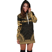 Tahiti Women's Hoodie Dress - Polynesian Gold Chief - Polynesian Pride