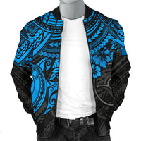 Yap Polynesian Bomber Jacket (Men) - Blue Turtle - Polynesian Pride